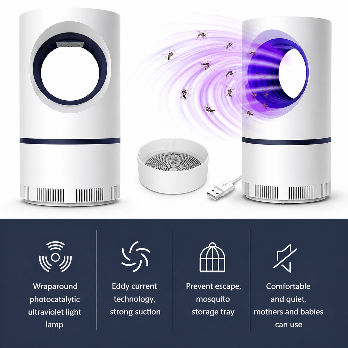 USB Mosquito Killer Lamp Indoor UV Insect Trap